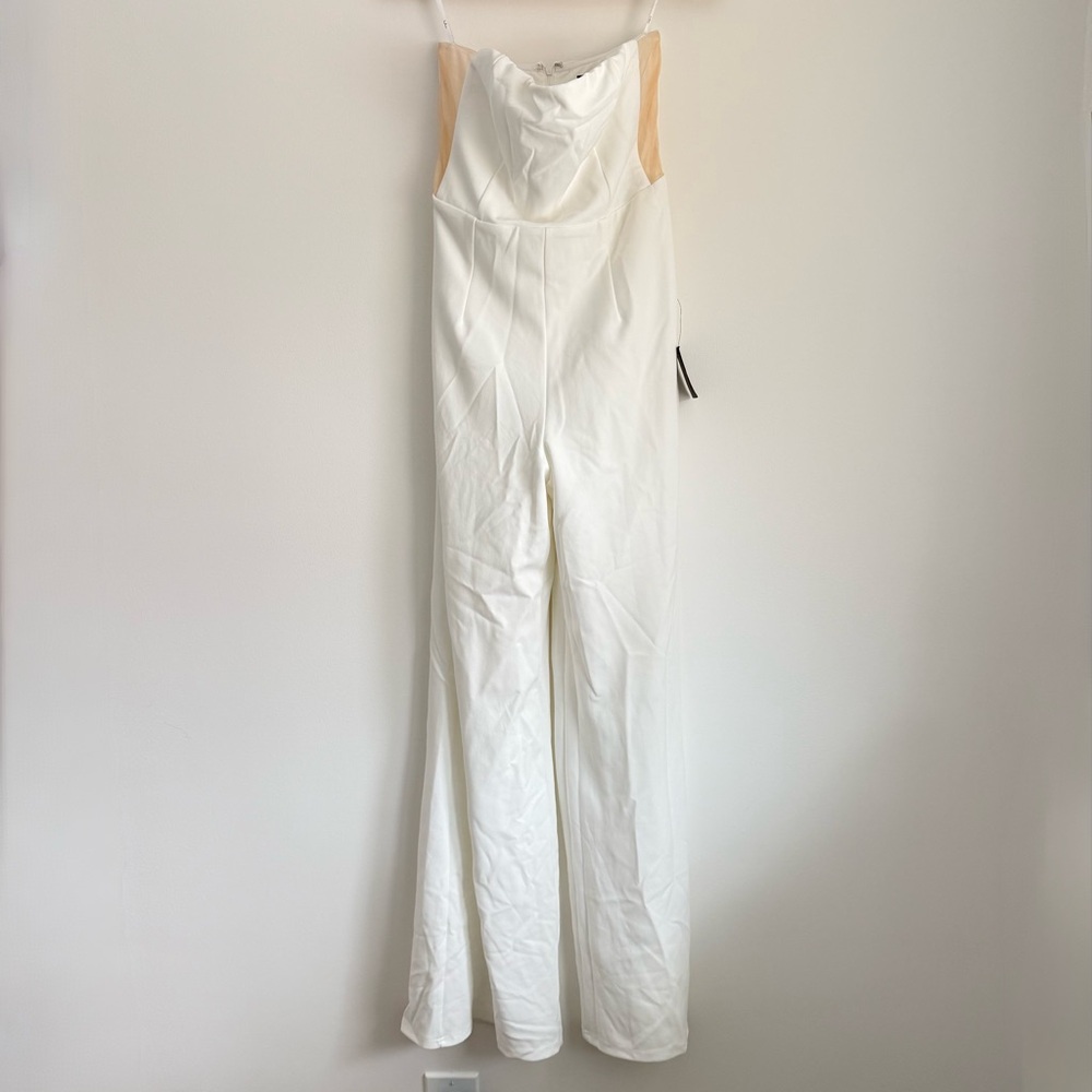 NWT Lulus Adoring Occasion White Strapless Wide-Leg Jumpsuit Size Medium - Picture 5 of 9